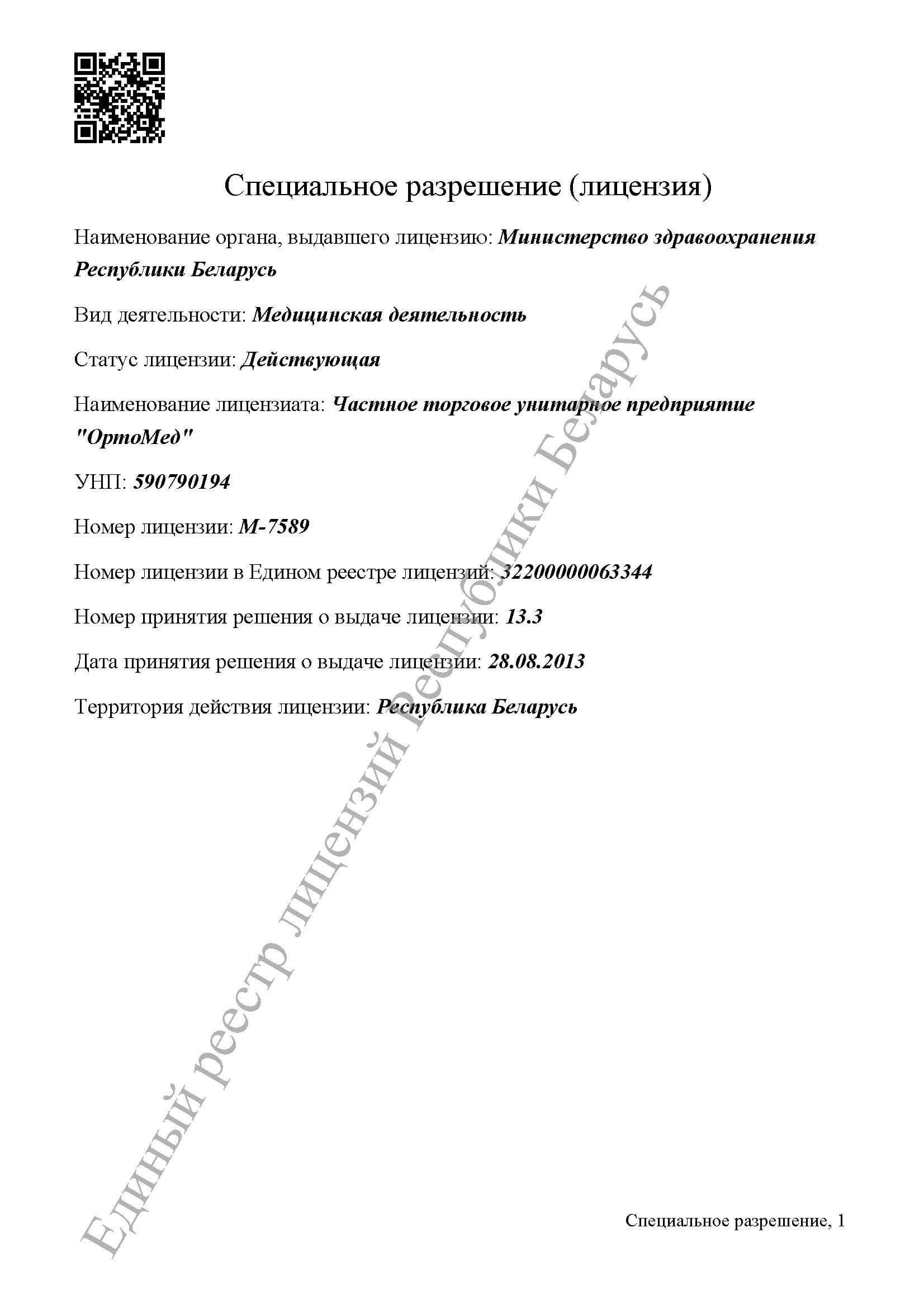 Лицензия 1-я страница